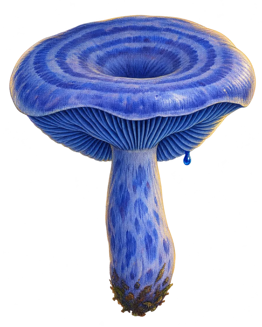 Illustration of Indigo Milk Cap (Lactarius indigo)