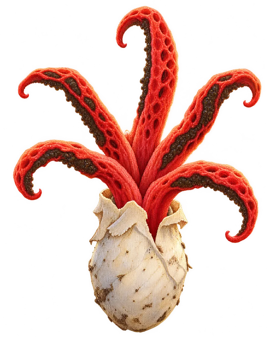 Illustration of Octopus Stinkhorn (Clathrus archeri)